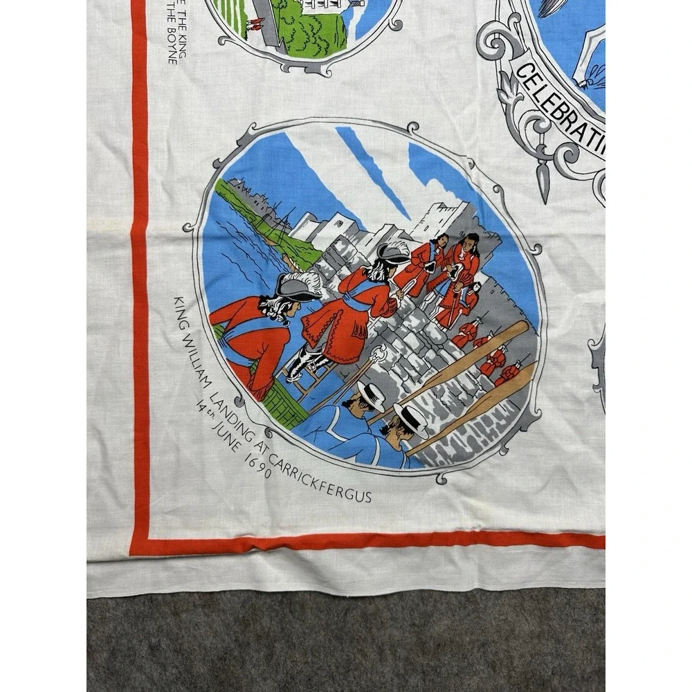 Vintage 1990 Battle of the Boyne Tea Towel William of Orange Irish Linen 33